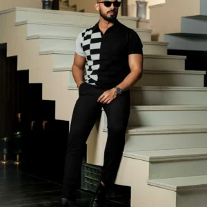 Alternative view of Black cotton half sleeve premium t shirt